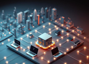 This could be a computer network sharing files and resources, a social network